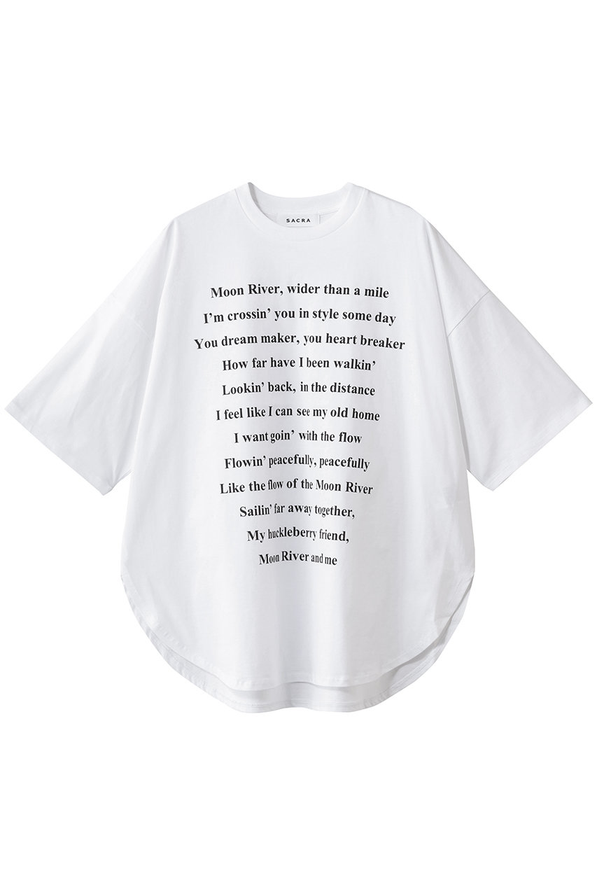 サクラ/SACRAのファインコットンプリントカットソー(ホワイト/126144091)