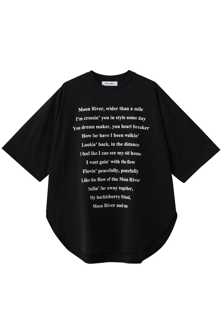 サクラ/SACRAのファインコットンプリントカットソー(ブラック/126144091)