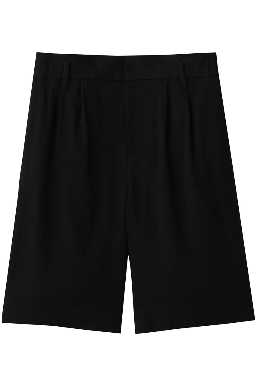 サクラ/SACRAのリネンウールギャバジンショートパンツ(ブラック/126101112)