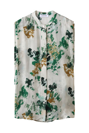 サクラ/SACRAのフラワー柄ノースリーブブラウス(110400/110401)