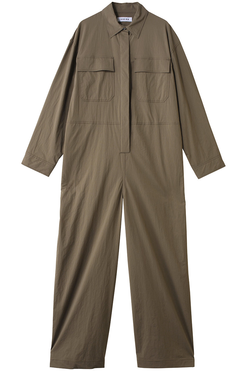 サクラ/SACRAのナイロンストレッチオールインワン(アッシュカーキ/126106051)
