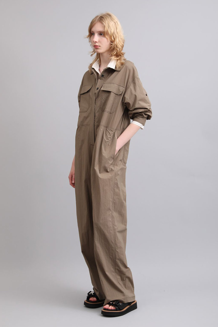 SACRA(サクラ)｜ナイロンストレッチオールインワン/アッシュカーキ の