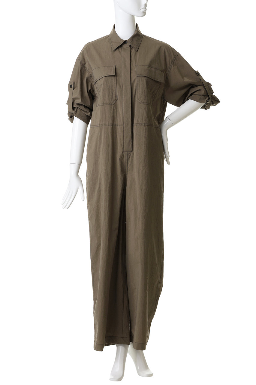 SACRA(サクラ)｜ナイロンストレッチオールインワン/アッシュカーキ の