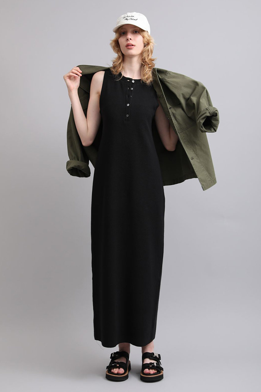 SACRA(サクラ)｜ダブルフェイスコットンノースリーブワンピース