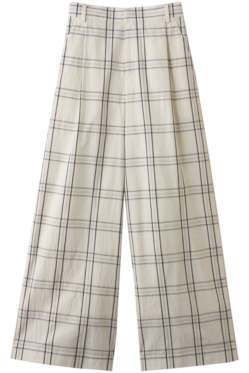 サクラ/SACRAのハイカウントコットンプレイドパンツ(エクリュ/126102113)