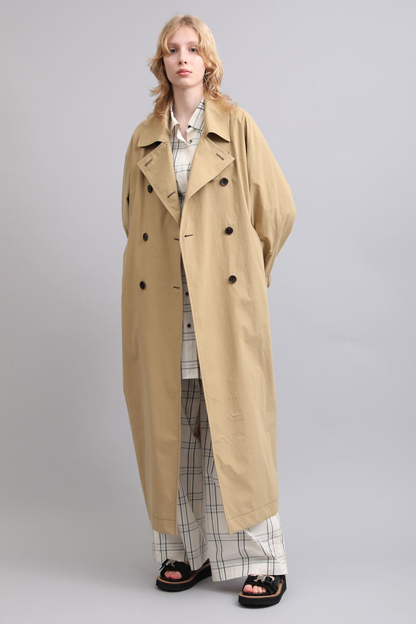 HARUNOBUMURATA GRACE ベージュ ロングコート 36 SACRA(サクラ)｜クランプルドコットンロングコート/ベージュ の通販