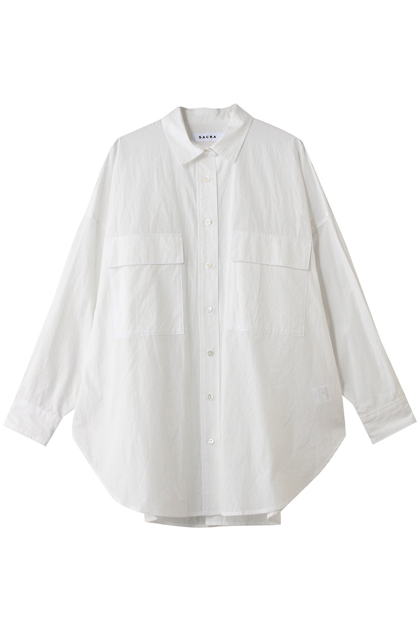 サクラ/SACRAのハイカウントコットンタンブラーシャツ(オフホワイト/126112071)