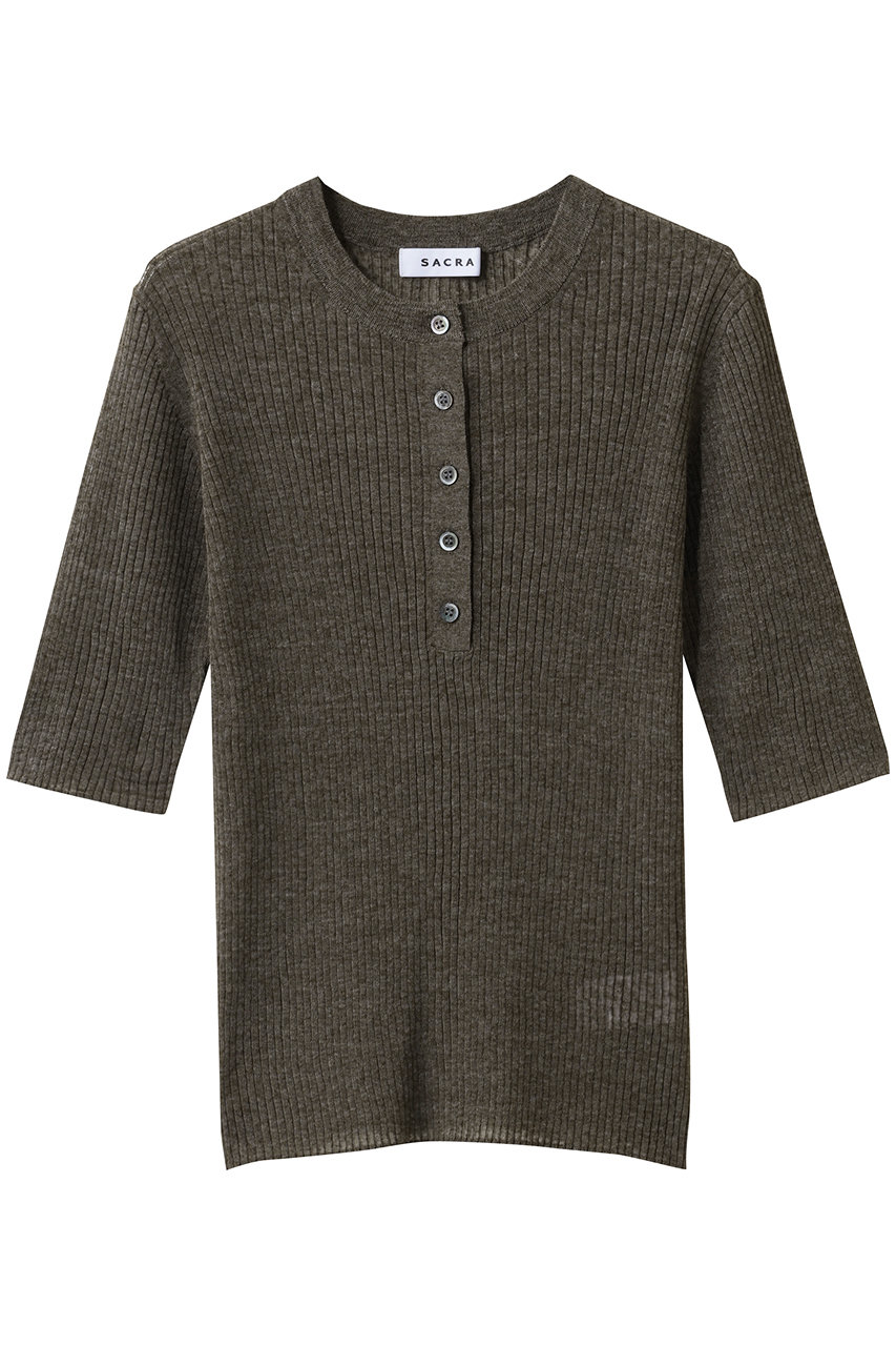 サクラ/SACRAのメランジリブシアープルオーバー(カーキ/126132081)