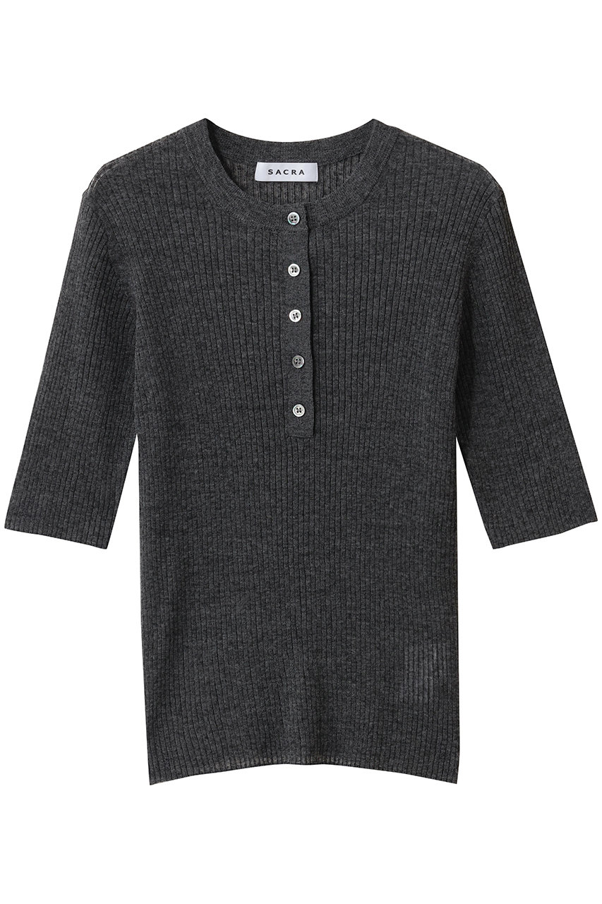 サクラ/SACRAのメランジリブシアープルオーバー(チャコール/126132081)