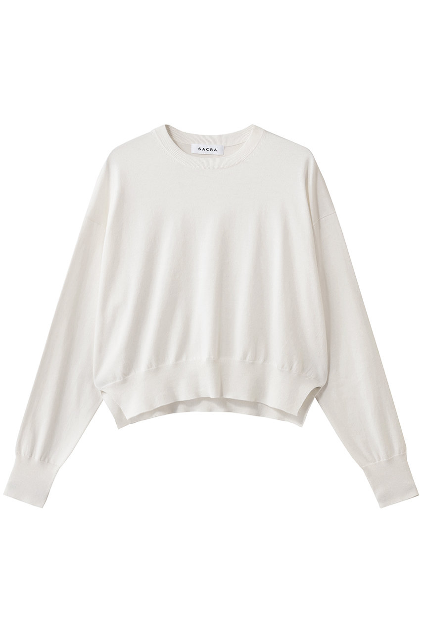 サクラ/SACRAのエクストラファインコットンカシミヤプルオーバー(ホワイト/126130081)