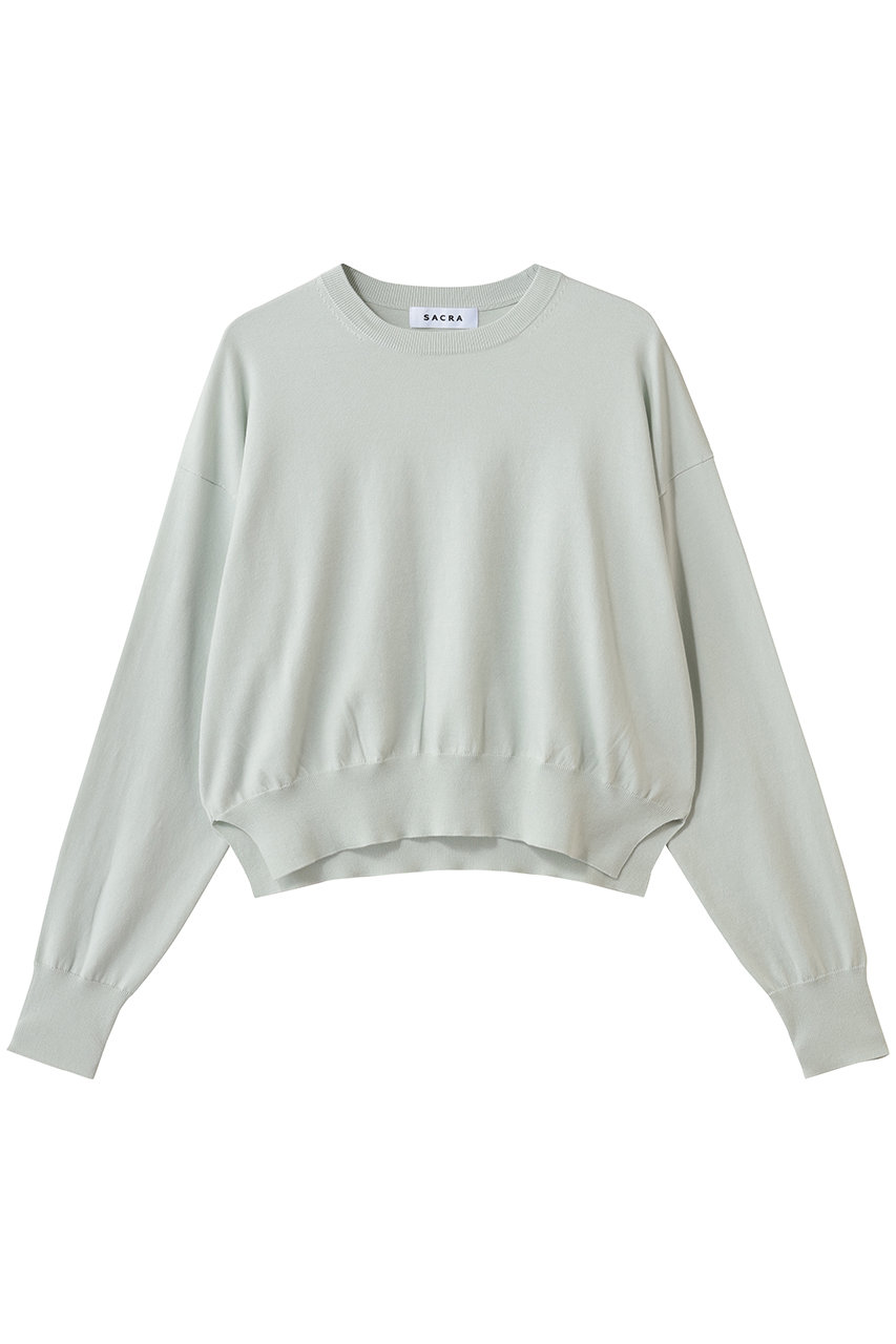 SACRA エクストラファインコットンカシミヤプルオーバー (ミント, 38) サクラ ELLE SHOP