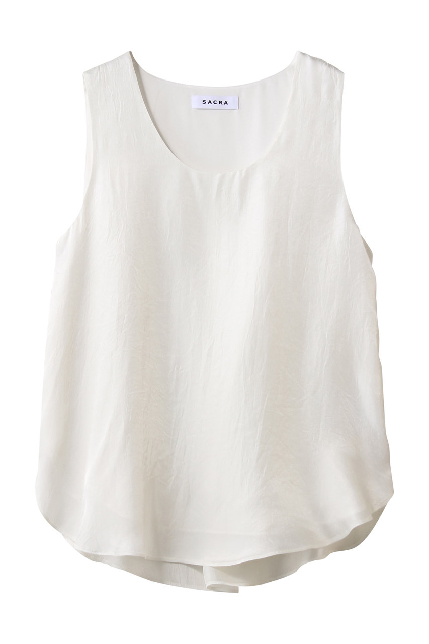 サクラ/SACRAのアセテートヴィンテージツイルノースリーブ(オフホワイト/126116071)