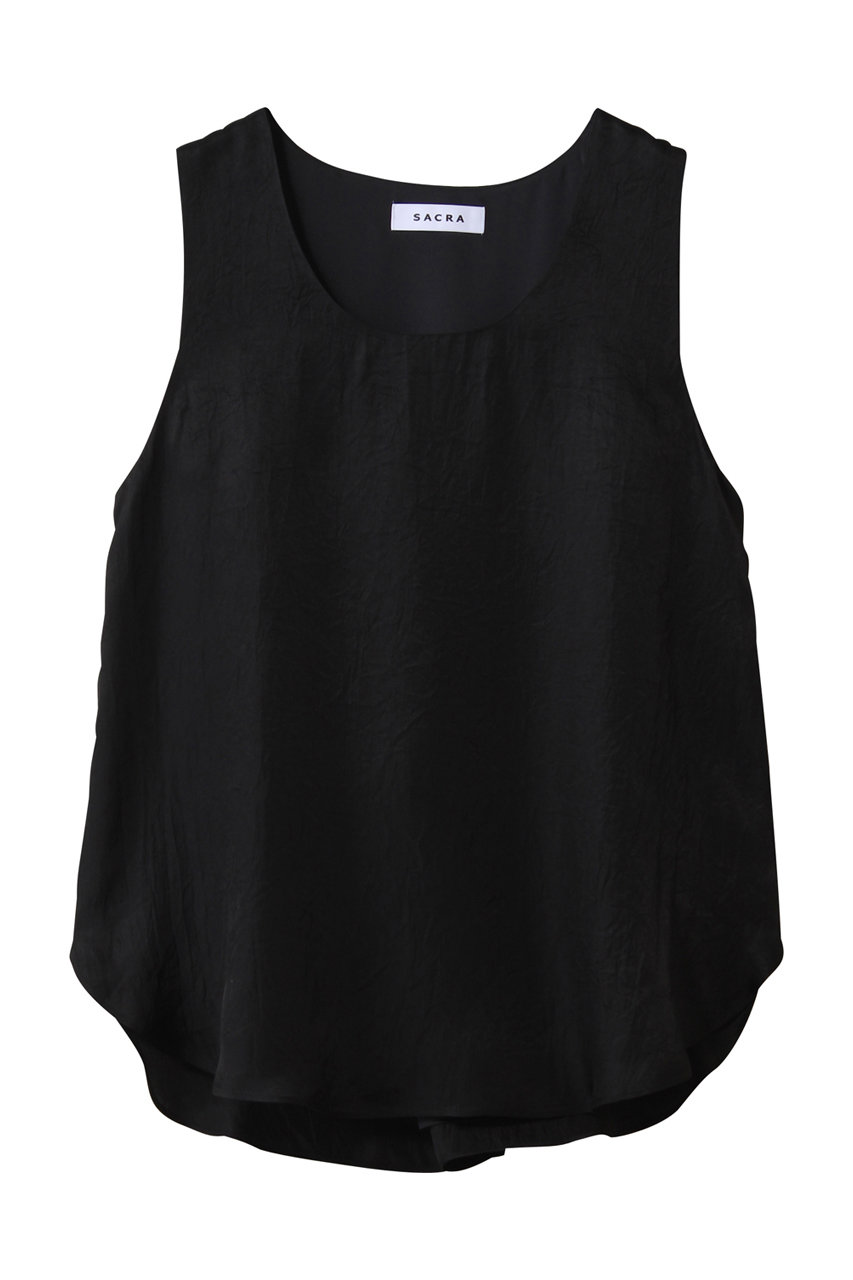サクラ/SACRAのアセテートヴィンテージツイルノースリーブ(ブラック/126116071)