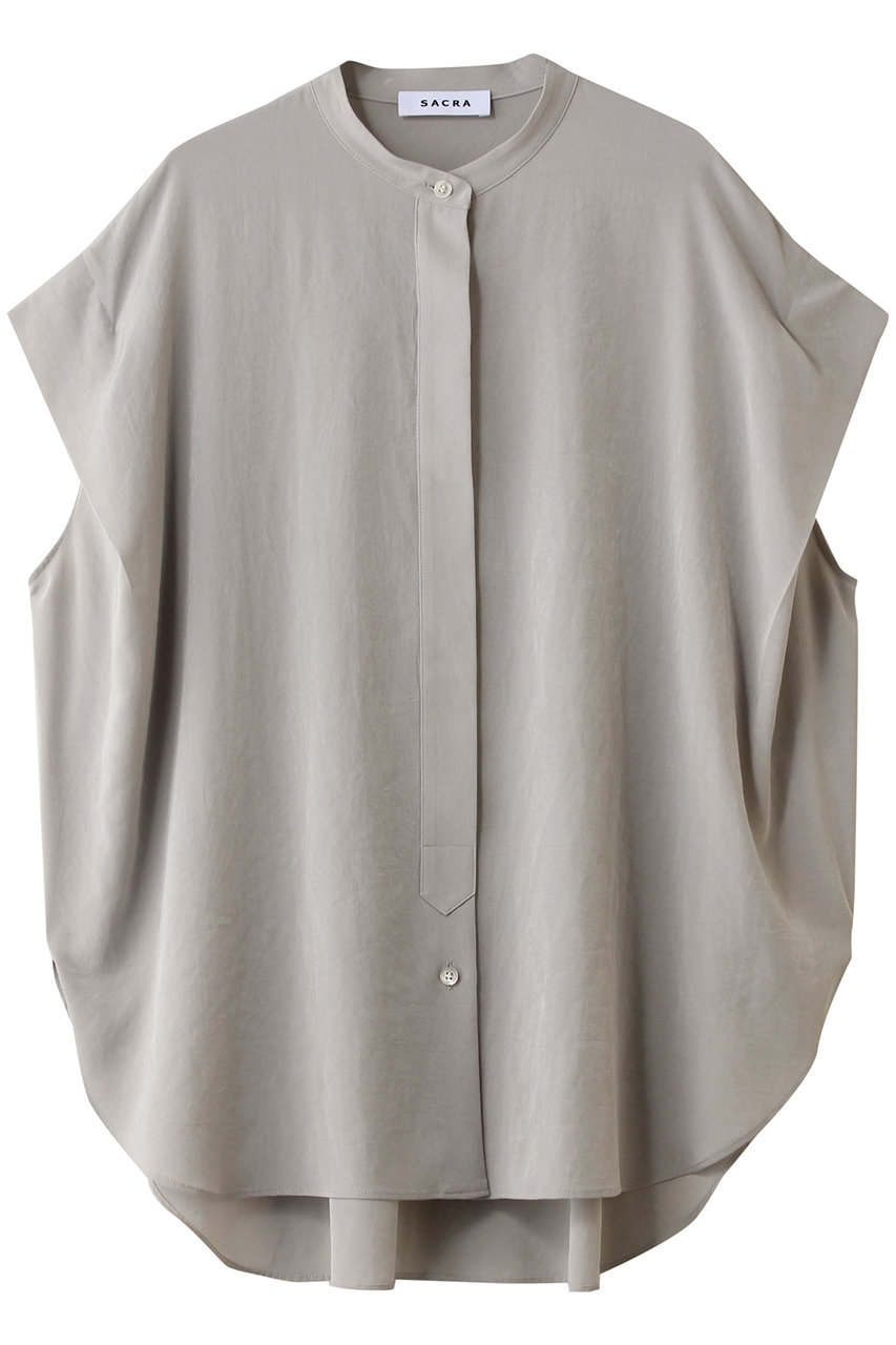 サクラ/SACRAのトリアセマイクロクレープブラウス(アッシュベージュ/126114071)