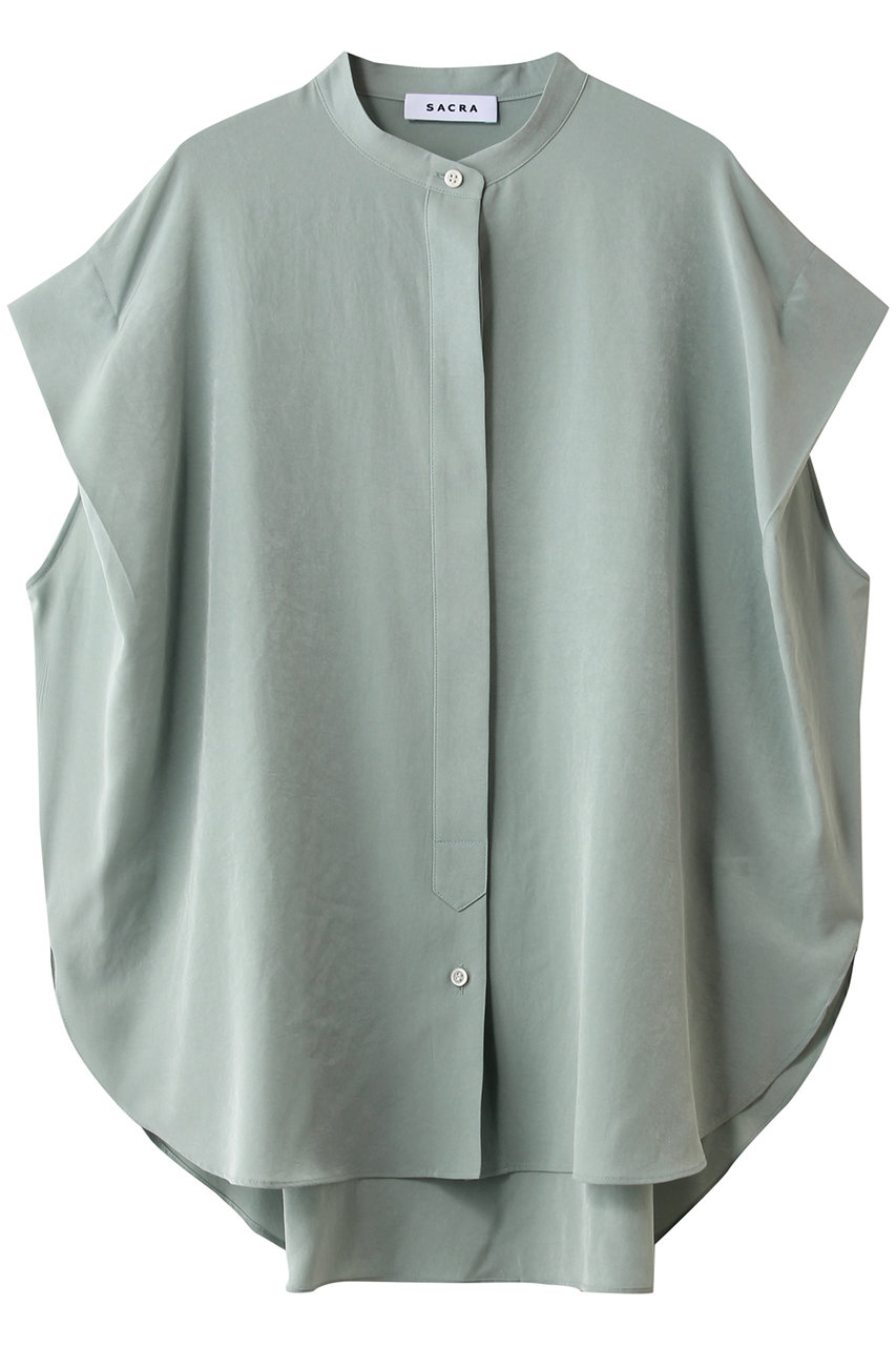 サクラ/SACRAのトリアセマイクロクレープブラウス(ミント/126114071)