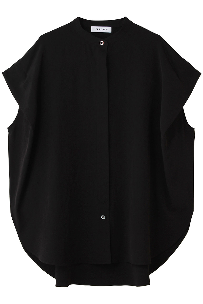 サクラ/SACRAのトリアセマイクロクレープブラウス(ブラック/126114071)