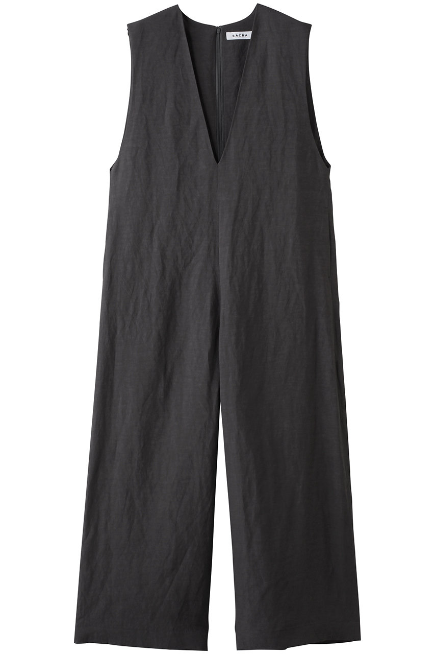 サクラ/SACRAのレーヨンリネンタンブルオールインワン(チャコール/126107051)