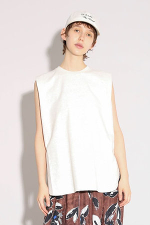 サクラ/SACRAのヴィンテージヘザードコットンノースリーブ