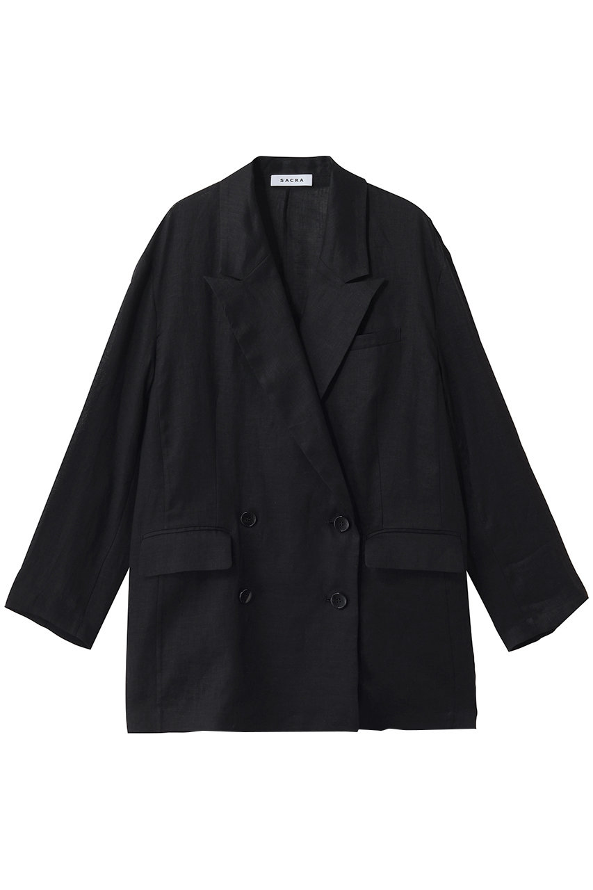 サクラ/SACRAのゼファーリネンジャケット(ブラック/126200021)