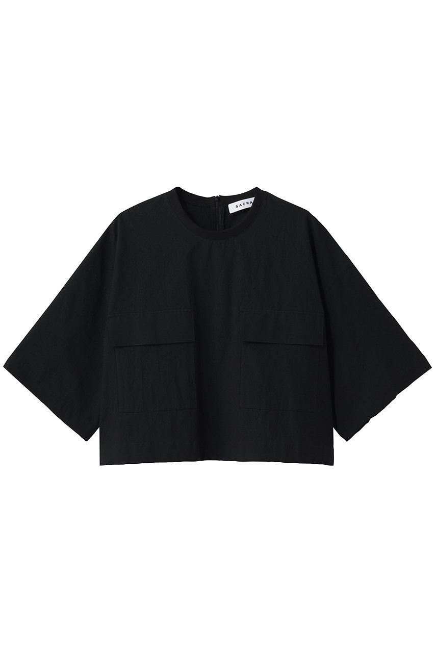 サクラ/SACRAのハイカウントコットンタンブルトップス(ブラック/126209071)