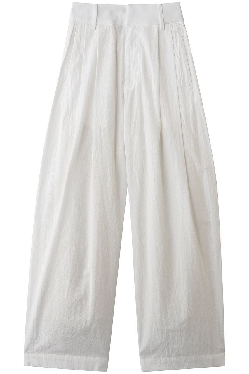 SACRA ハイカウントコットンタンブルタックパンツ (オフホワイト, 38) サクラ ELLE SHOP
