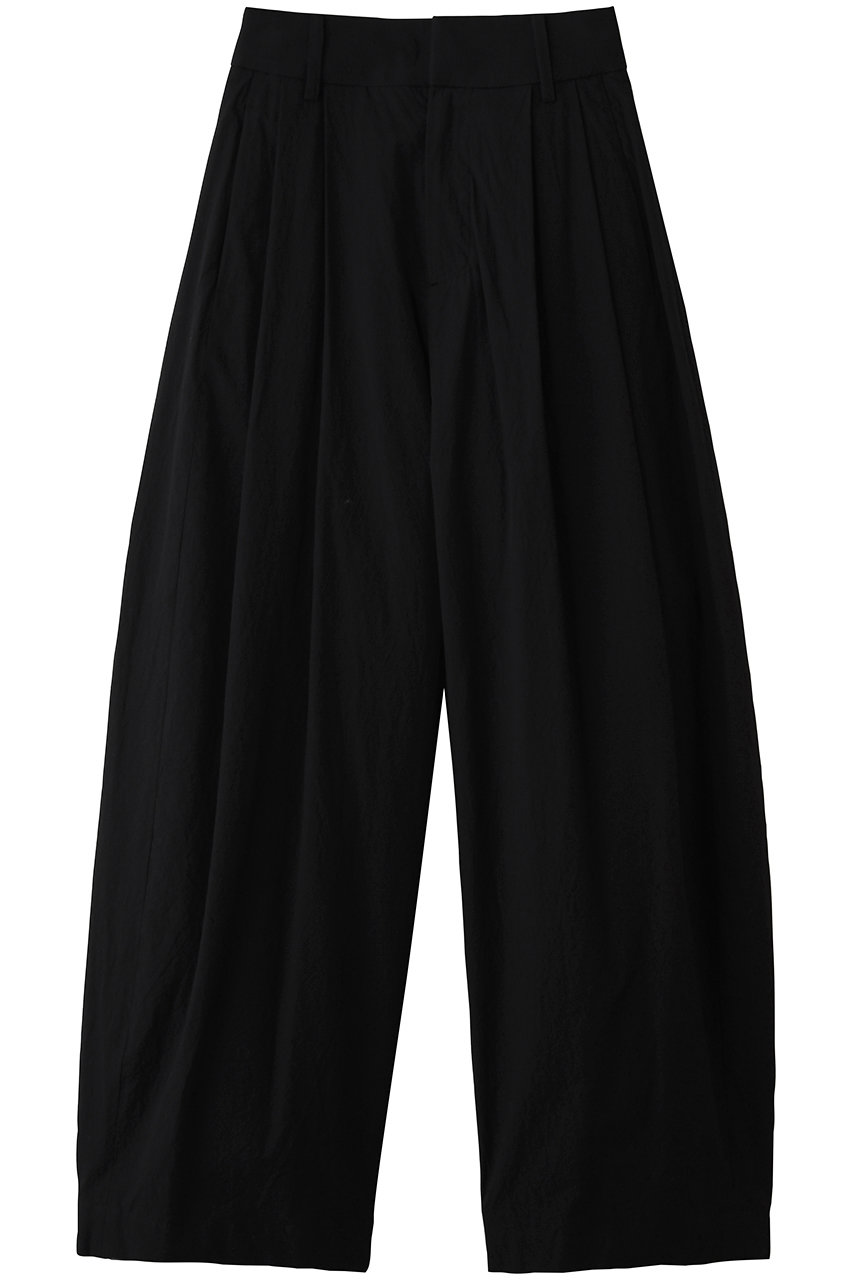 SACRA ハイカウントコットンタンブルタックパンツ (ブラック, 38) サクラ ELLE SHOP