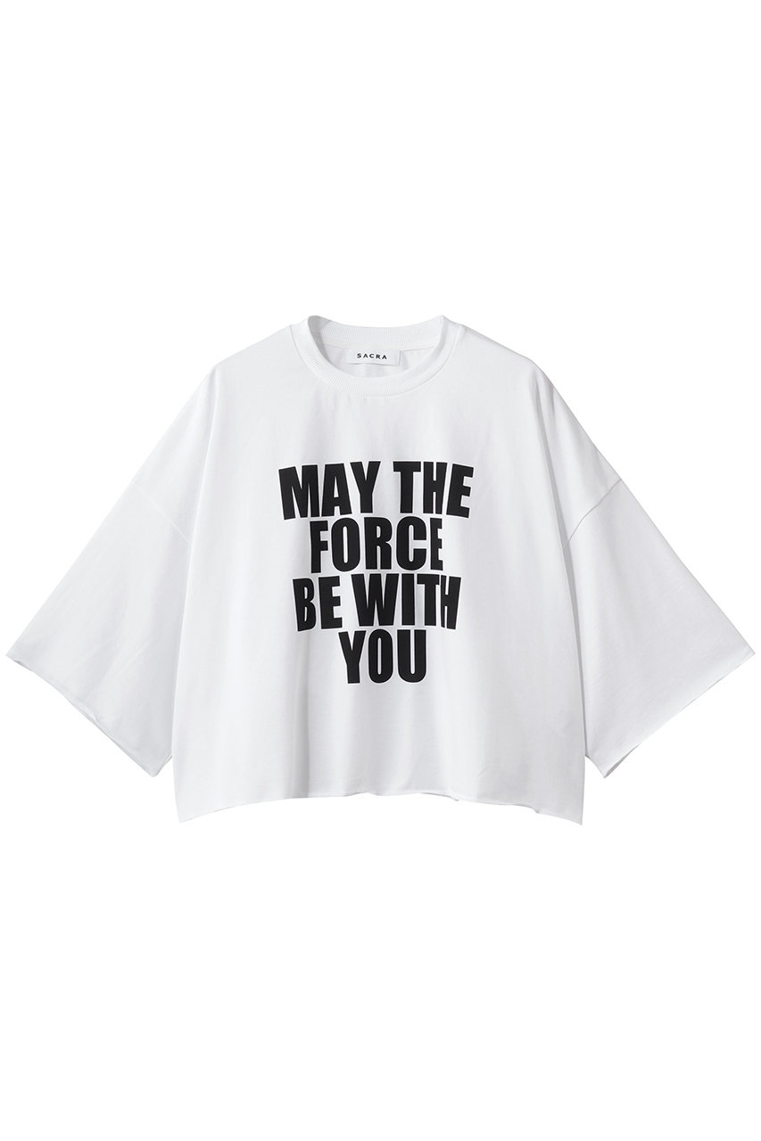 サクラ/SACRAのコットンフリースプリントトップス(ホワイト/126243091)