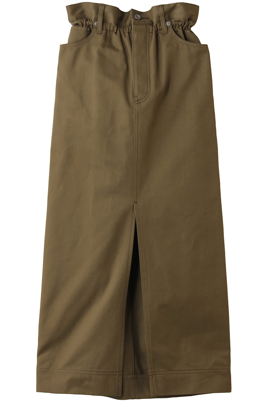 サクラ/SACRAのハイカウントチノクロスウエストギャザースカート(カーキ/126219121)