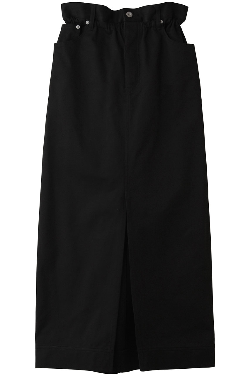 サクラ/SACRAのハイカウントチノクロスウエストギャザースカート(ブラック/126219121)