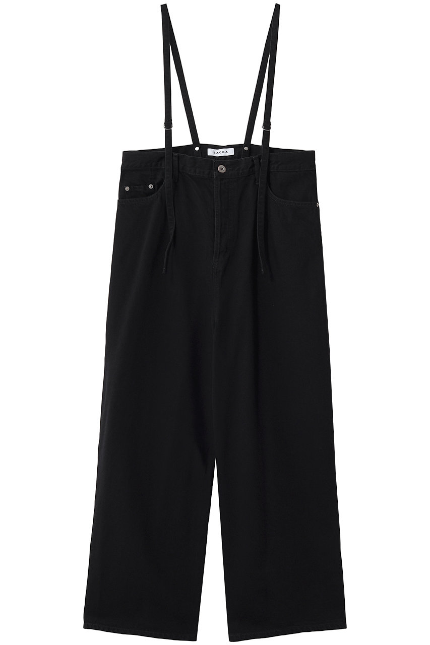 サクラ/SACRAのヴィンテージコットンデニムオールインワン(ブラック/126204051)