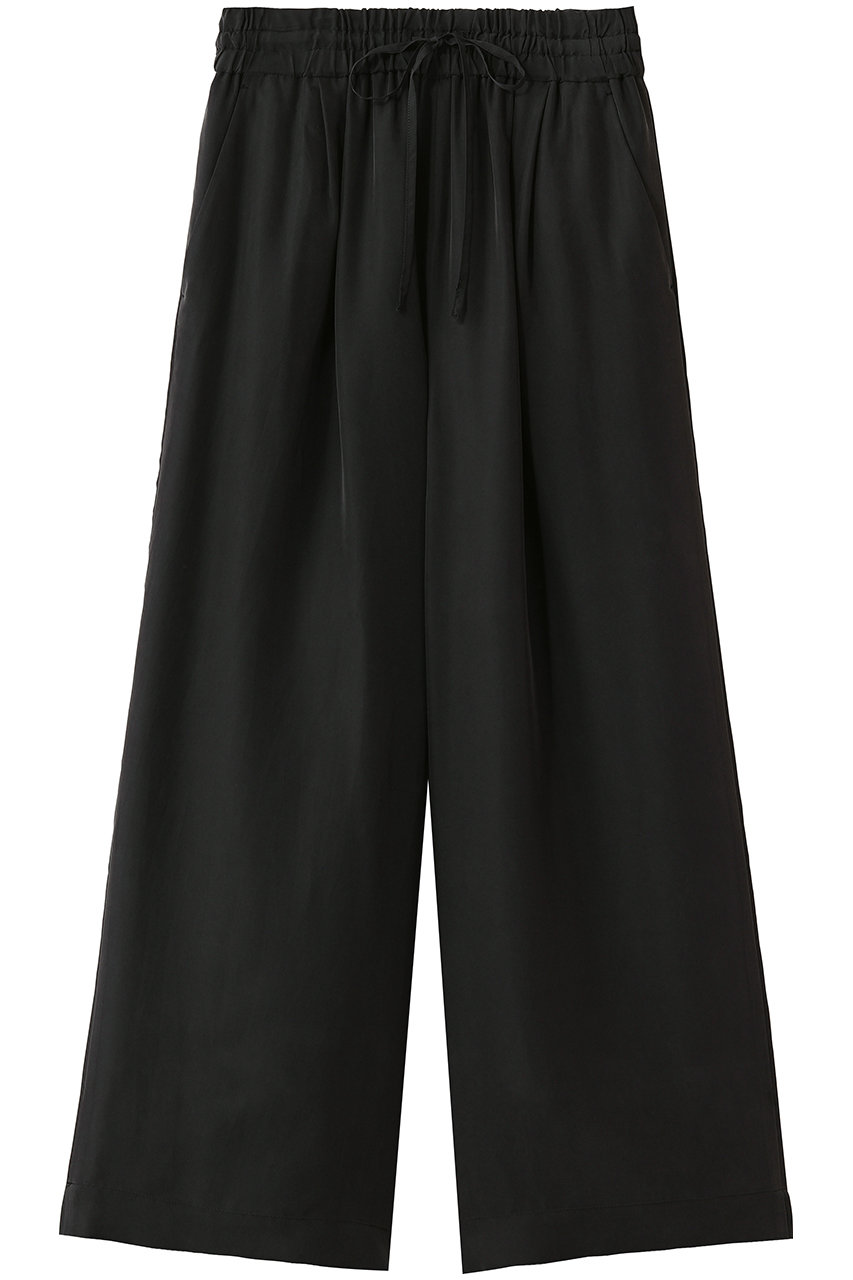 サクラ/SACRAのプレミアムシルクサンドウォッシュワイドパンツ(ブラック/126207113)