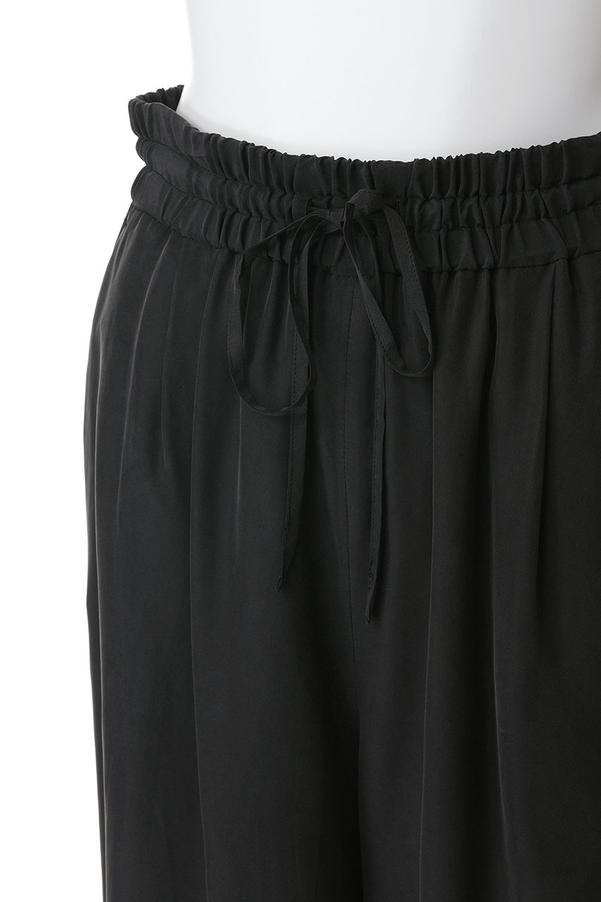 SACRA ベーシックパンツ　ブラック SACRA(サクラ)｜プレミアムシルクサンドウォッシュワイドパンツ