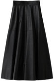 シンセティックレザーフレアスカート