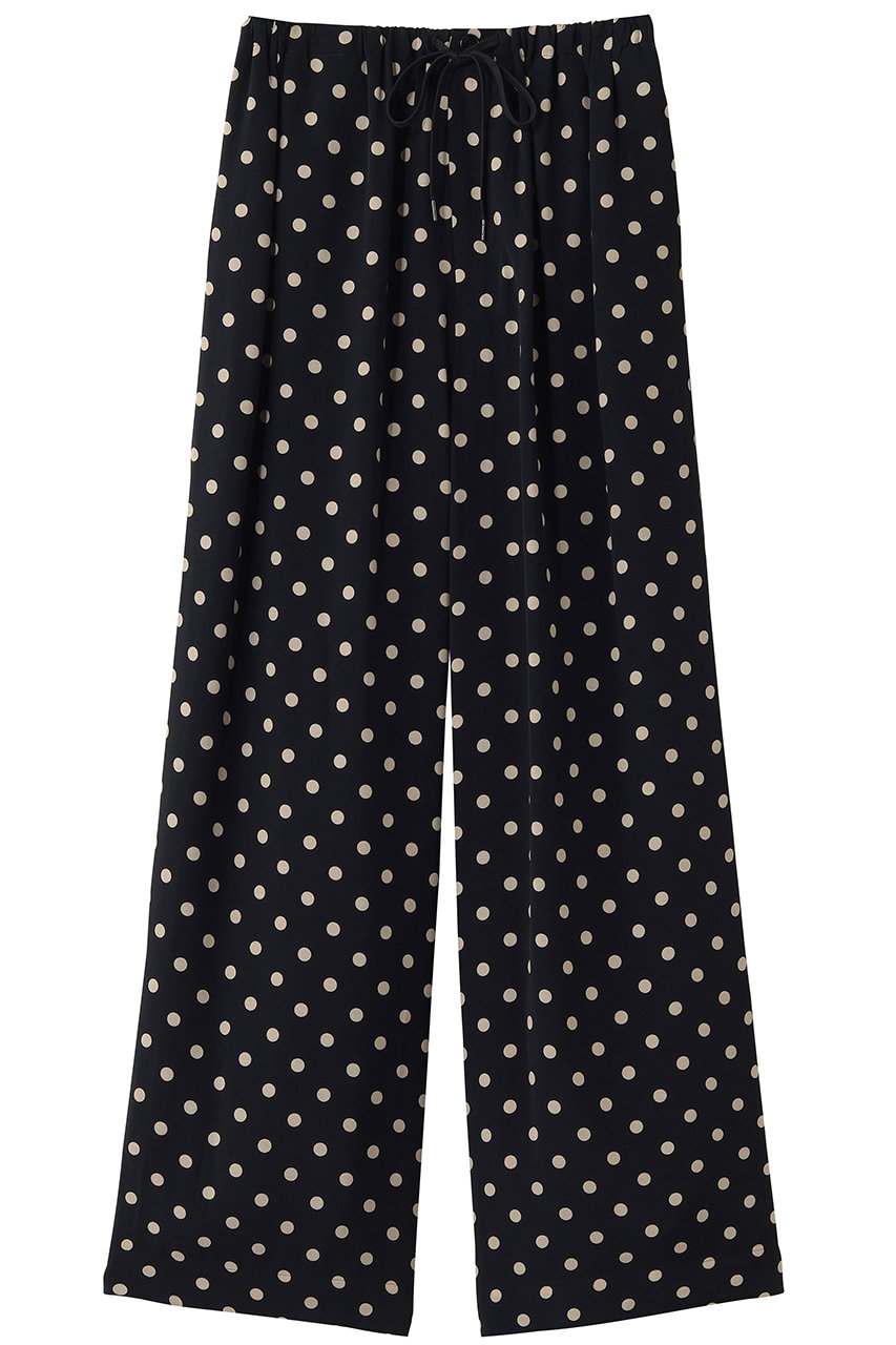  パンツ XL ポルカドット ブラック ジャージ サテン SACRA(サクラ)｜ポルカドットパンツ/ブラック の通販｜ELLESHOP・(エル
