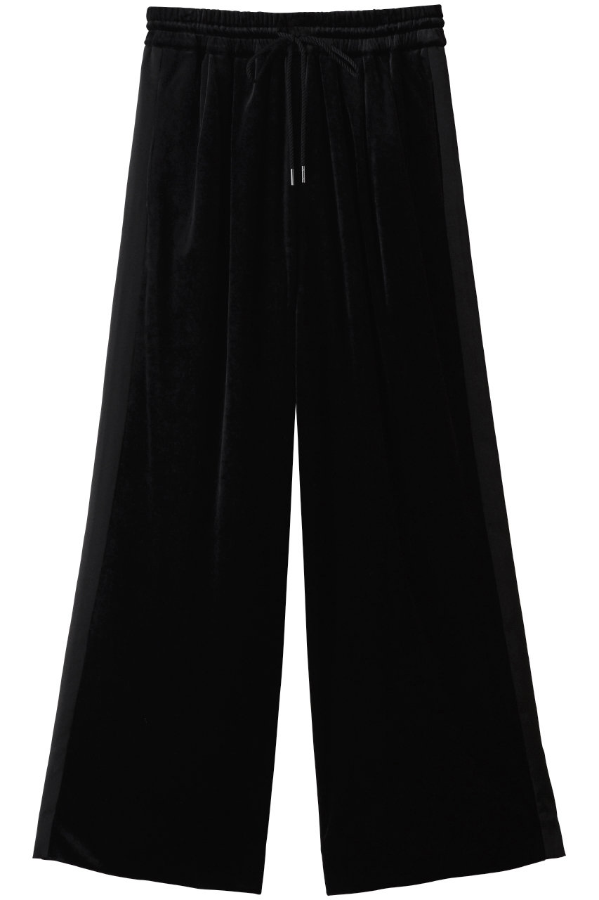 SACRA トリアセテートベロアパンツ (ブラック, 38) サクラ ELLE SHOP