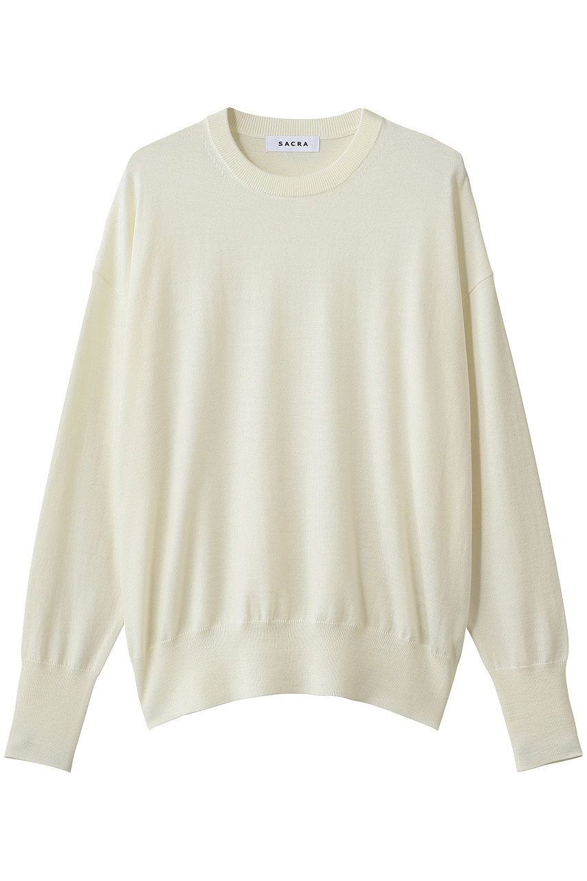 SACRA エクストラファインメリノプルオーバー (オフホワイト, 38) サクラ ELLE SHOP