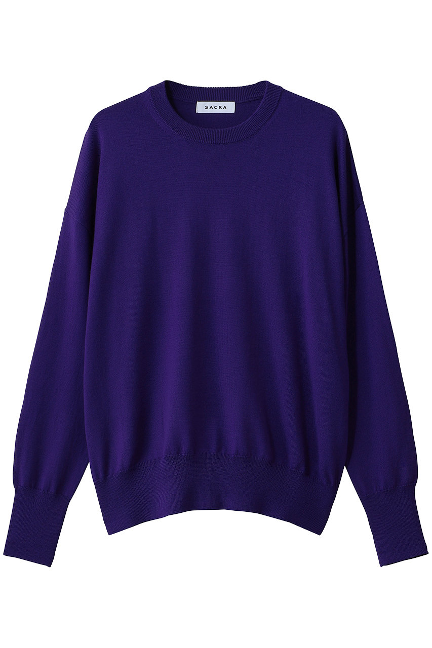 SACRA エクストラファインメリノプルオーバー (パープル, 38) サクラ ELLE SHOP