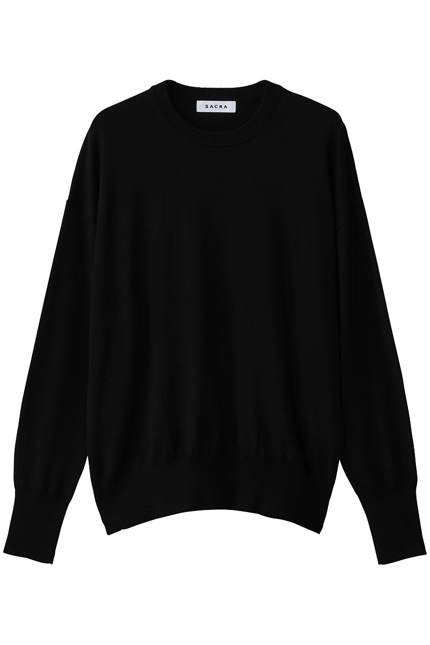 SACRA エクストラファインメリノプルオーバー (ブラック, 38) サクラ ELLE SHOP