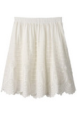 コットンレースカットワークスカート