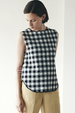 チェックノースリーブブラウス