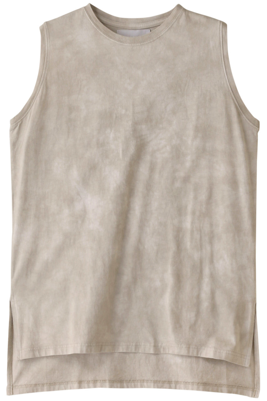 ＜ELLE SHOP＞ MARILYN MOON 【WALANCE】タイダイジャージースリーブレスTシャツ (ベージュ 1) マリリンムーン ELLE SHOP