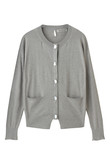 ビジューボタンクルーネックニットカーディガン