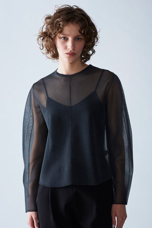 マリリンムーン/MARILYN MOONのシャインシアーニットトップ(110300/110301)