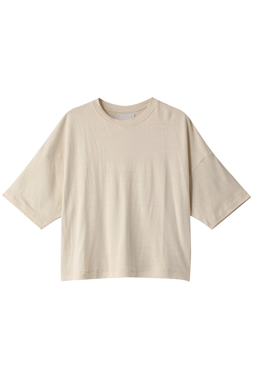 MARILYN MOON 【WALANCE】シルクノイルプレーンジャージークロップドTシャツ (ナチュラル, F) マリリンムーン ELLE SHOP