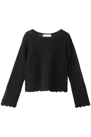 マリリンムーン/MARILYN MOONのギマコットンラメニットメッシュトップ(110300/110301)