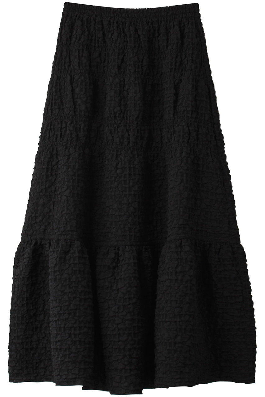 マリリンムーン/MARILYN MOONのパフィージャカードシャーリングスカート(ブラック/4242-156)