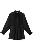 サテンアコーディオンプリーツブラウス