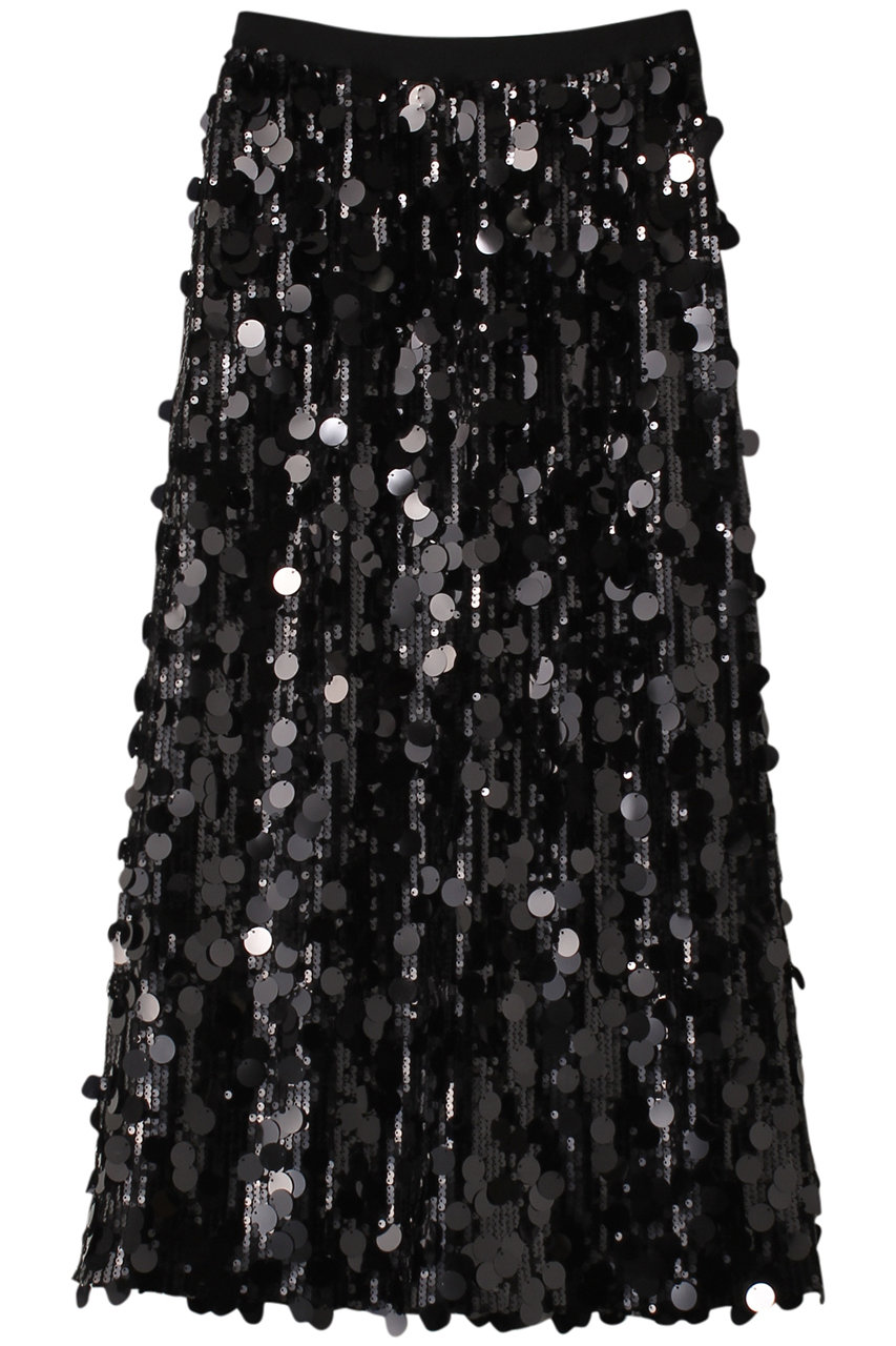 マリリンムーン/MARILYN MOONのコントラストシャインスパングルスカート(ブラック/4242-141)