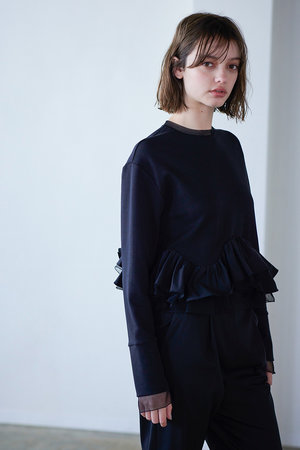 マリリンムーン/MARILYN MOONの【SOI-MeME】タフタスパイラルラッフルカットソートップス