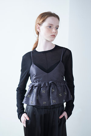 マリリンムーン/MARILYN MOONの【SOI-MeME】ビーズモチーフタフタキャミソール(110100/110101)